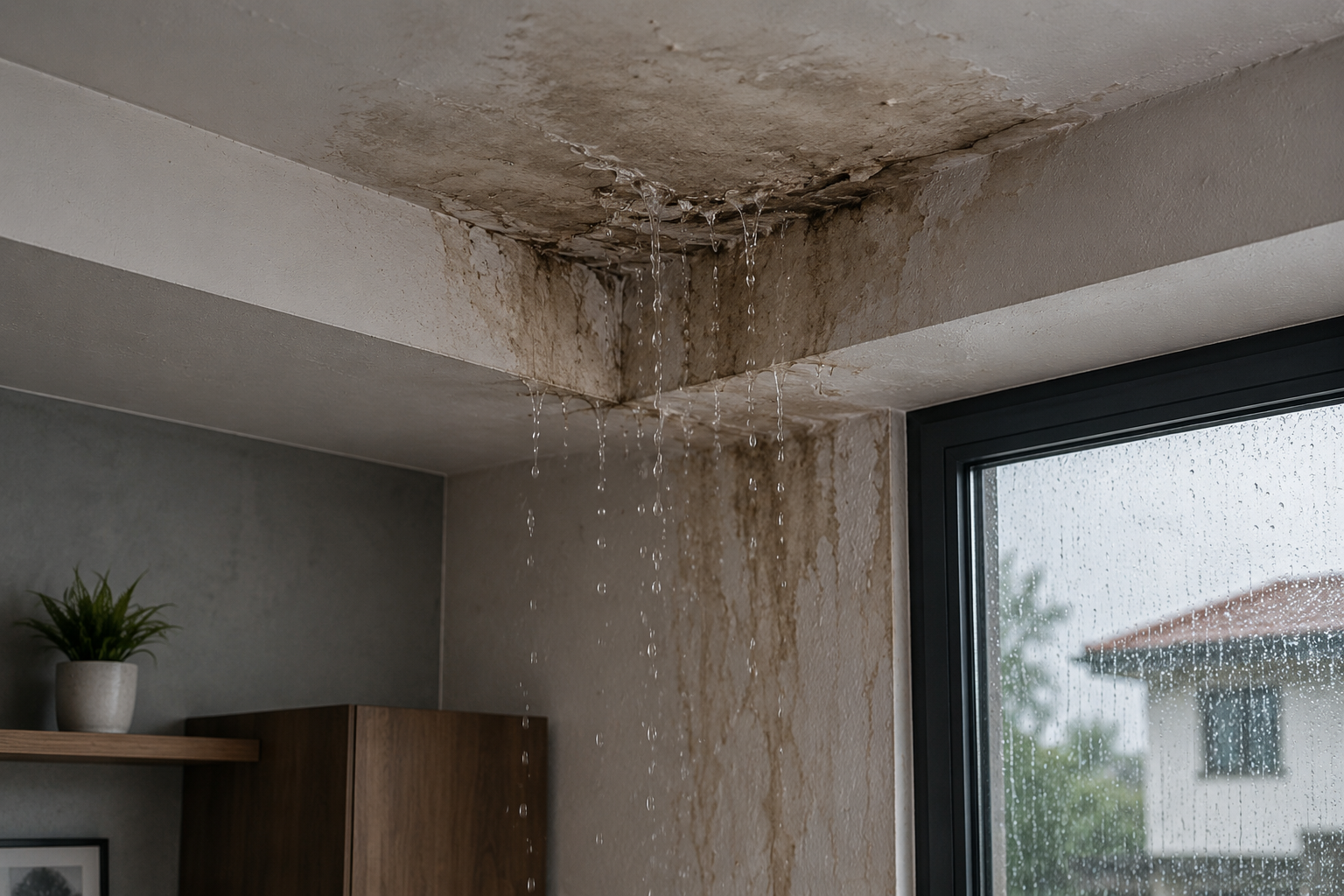 Goteras en temporada de lluvias en vivienda de Querétaro